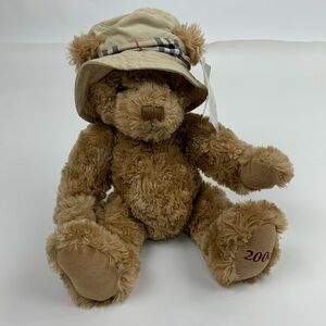 Burberry Plush Bear Nova check hat 2006 Tan New NWT Designer stuffed bear